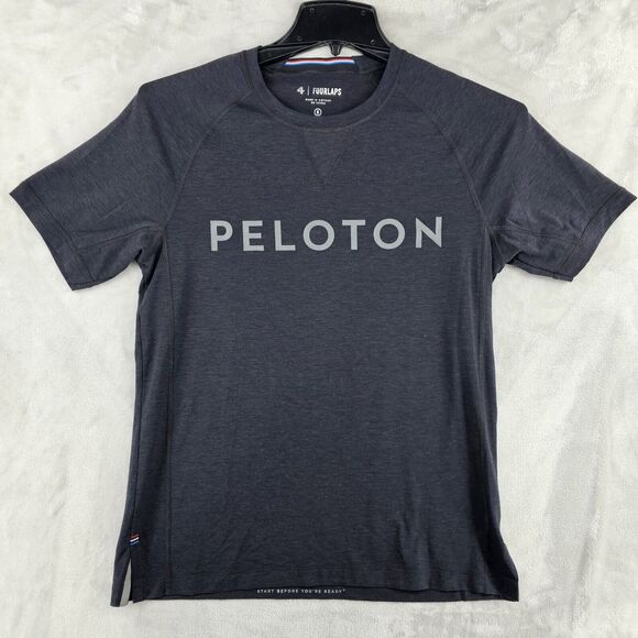 Four Laps Peloton Mens Small Black Polyester Wicking Shirt Black - Picture 1 of 6